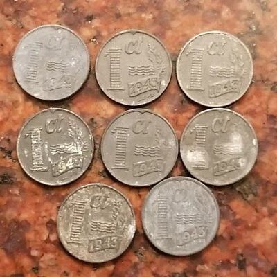 1943 NETHERLANDS 1 CENT COIN - WW2 NAZI OCUPATION (1 PER SALE-RANDOM) #A9262 - Image 1 of 2