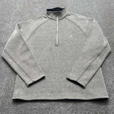 VINTAGE Adidas Sweater Adult 2XL XXL Gray 1/4 Zip Wool Blend Sweatshirt Y2k - Image 1 of 4