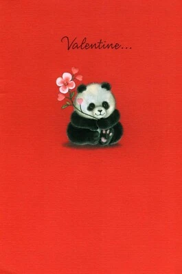 复古情人节快乐永远情人节熊猫熊猫贺卡 — 第 1/3 张图片