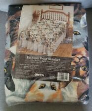 Owen Cat Face Portrait  Blanket Full Twin 72"x90" Kitty NEW made in USA 