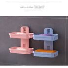 Suction Cup Soap Holder Bilayer Soap Rack Portable Punch-Free Soap Dish