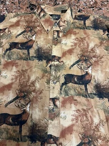 Redhead Shirt Mens XL Tan Deer All Over Print Long Sleeve Button Hunting - Picture 1 of 6