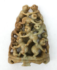 Fab Vintage Soapstone Monkey Climbing Figure group