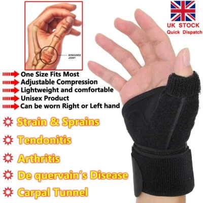 LTG Neoprene Thumb & Wrist Strap Support Hand Brace Splint Arthritis Stabiliser - Image 1 of 4
