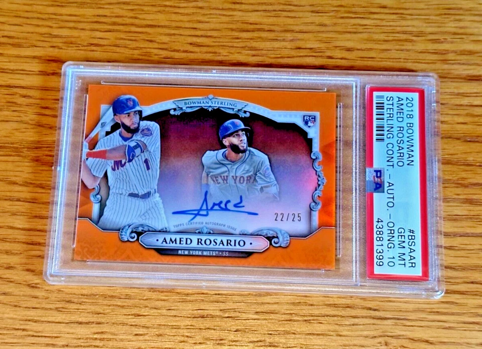 AMED ROSARIO 2018 Bowman Sterling #BSA-AR PSA 10 RC Orange Refractor Auto /25 - Image 1 of 2