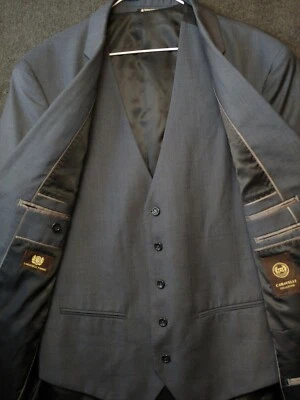 Caravelli Two piece 38L 32W Button Navy Blazer and Vest Model: Oxford 2B - Image 1 of 4