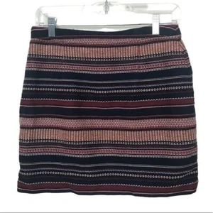 Hollister Navy Blue Colorful Stripe Mini Skirt Size Juniors 3 - Picture 1 of 10