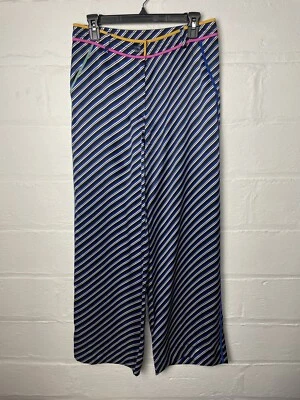 Tory Burch Navy Multi-Striped Wide Leg Pants Size 6 - Image 1 of 4