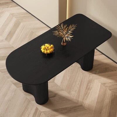 63" Black Dining Table Kichen Table 6-8 people Dining Table For Dining Room Oval - Image 1 of 4