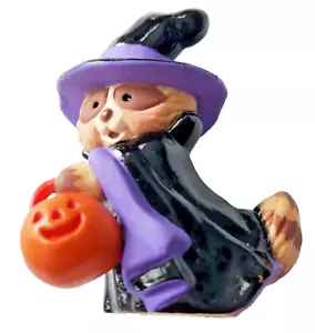 Hallmark MERRY MINIATURES Halloween Vintage RACION WITCH 1987 MINIFIGURE NUOVO - Foto 1 di 4