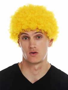 Perücke Frau Mann Karneval kurzer Afro krause Locken lockig gelb Perrücke - Bild 1 von 4