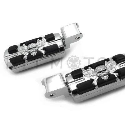 Pirate Skull Footpeg For Honda Goldwing GL1500 Valkyrie shadow 1100 ACE Tourer - Image 1 of 4