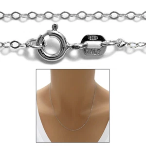 925 Sterlingsilber Rhodium Baby Rolle Kette Halskette 1 mm - Bild 1 von 3