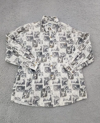 Michael Austin Shirt Mens Size Large Deer Hunting Long Sleeve Button Up Cotton - Image 1 of 4