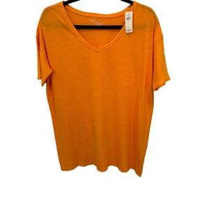 Aerie Melon orange V-Ausschnitt übergroßes T-Shirt Größe Small neu mit Etikett - Bild 1 von 5