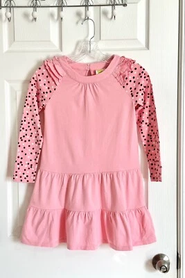 Vestido Crazy 8 Niñas Rosa Lunares Manga Larga M (7-8) Usado en Excelente Condición Foto 1 de 4