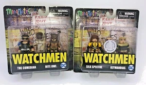 MiniMates Watchmen Comedian Owl Silk Spectre Ozymandias TRUE Diamond Select Lot - Picture 1 of 7
