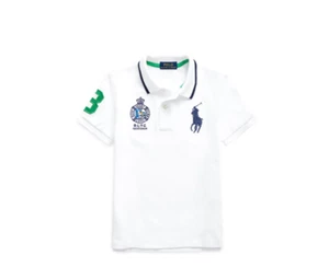 Ralph Lauren kleine Jungen Baumwolle bedruckt Polo weiß Größe 4T - Bild 1 von 2