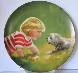 Donald Zolan Making Friends Plate 3rd Children & Pets - Picture 1 of 1