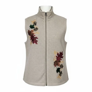 Rebecca Malone Fleeceweste mit Reißverschluss vorne verziert Herbst Herbst Damen Large - Bild 1 von 8