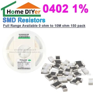 SMD-Widerstände 0402, 1 % Vollbereich verfügbar, 0 Ohm bis 10 M Ohm, 150er-Pack - Picture 1 of 12