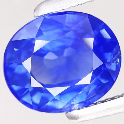 Piedra preciosa de zafiro azul térmico natural ovalada de 1,24 quilates de ancho 6,8 x 5,7 mm, Ceilán Foto 1 de 4