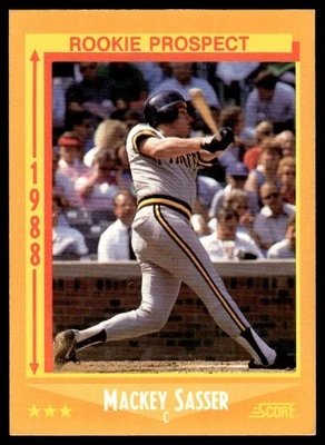 1988 Score Mackey Sasser Rookie Pittsburgh Pirates #642 - Image 1 of 2