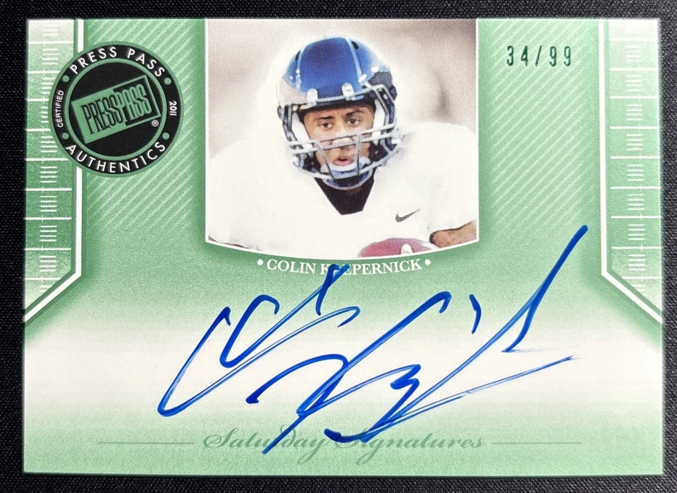 COLIN Kaepernick Auto Rookie Nevada WolfPack Press Pass Emerald Green /99 - Image 1 of 3