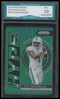 2023 Panini Prizm #H-1 Tua Tagovailoa Hype Prizms Green-GEM-MINT 10 - Image 1 of 2