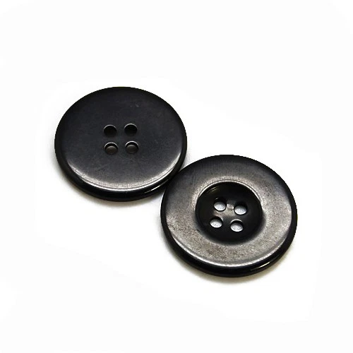 Resin Buttons Black Round 25mm 4-Hole Pack Of 15 - Image 1 of 1