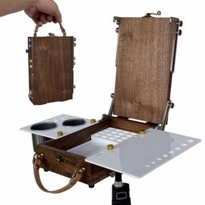 Tabletop Easel Box with Watercolor Palette Empty, Portable Travel Easel for P... - Picture 1 of 8