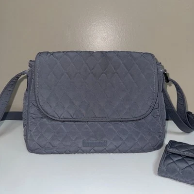 VERA BRADLEY Grat Acolchado Cartera Bolso de Hombro Bandolera Solapa 11x8x4 con Cartera   Foto 1 de 4