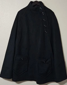 Vintage Macton Young Style Cape Shawl Jacket Black Robinson's Made In Denmark OS - Picture 1 of 17