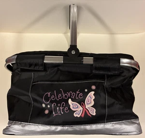 Isolierte Kühlbox Strand Picknick Korb Aluminium schwarz Schmetterling faltbar - Bild 1 von 15