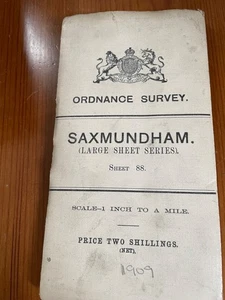 ORDNANCE SURVEY MAP - 1 INCH TO A MILE - SHEET 88 - SAXMUNDHAM - 1909 - Picture 1 of 1