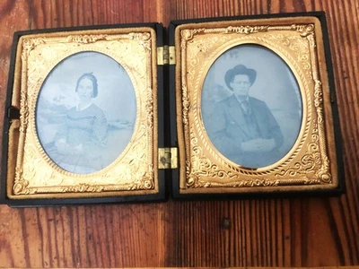 SEXTA PLACA DAGUERROTIPO MARIDO Y MUJER SUPER ESTUCHE DE CUERO ORIGEN CHARLESTON SC Foto 1 de 4