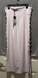 Abito midi Gianni Bini x Caelynn Bell Tori in crepe con bottoni laterali e taglio bodycon nuovo con etichette - Foto 1 di 4