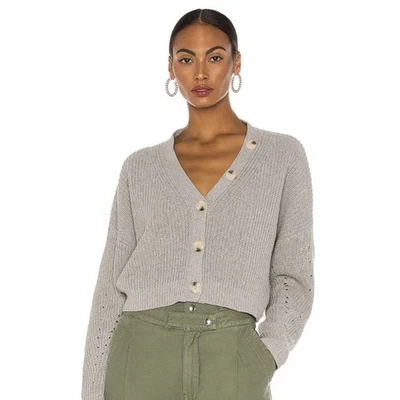 Cárdigan LINE & DOT Revolve Scarlett Pointelle Gris Cuello en V Manga Larga Talla XS Foto 1 de 4