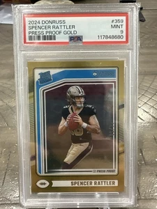 2024 Panini Donruss Spencer Rattler Rated Rookie GOLD Press Proof /50 PSA 9 - Picture 1 of 2