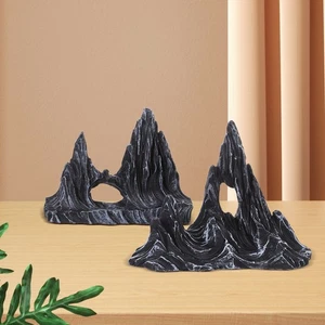  2 Pcs Fish Tank Rock Ornaments Artificial Aquarium Mountain Hill Shelter - Picture 1 of 9