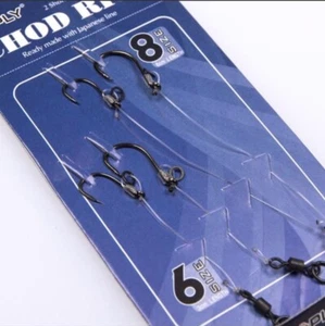 Ganchos sin púas Toply Ready Tied Chod Rigs largos/cortos tallas 6 y 8 - Imagen 1 de 5