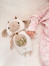 Soft Plush Fluffy Sheep Toy Doll Embroidery Stuffed Animal Baby Gift White