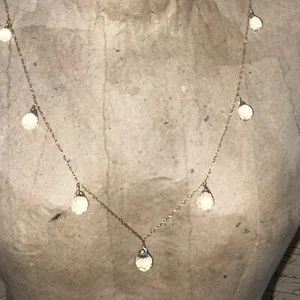 New 14K Prasiolite Genuine Stone Station Necklace with Faceted Stones 18” - Picture 1 of 6