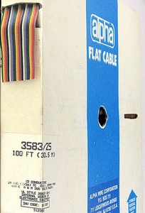 25 Conductor 28 AWG cable plano codificado por colores para interconexiones de PC y computadora, 3 pies - Imagen 1 de 3