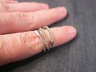 Sweet size 7 sterling silver arrow wrap ring w/tiny white stones