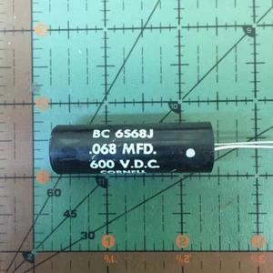 CORNELL DUBILIER RADIAL PAPER CAPACITORS 0.068uF 600v BC6S68J .068uF VINTAGE - Picture 1 of 1