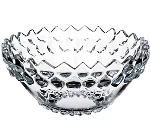 24cm Crystal Glass Bowl Large Heavy Clear Art Fruit Trifle Salad Serving Bowls - Picture 1 of 5