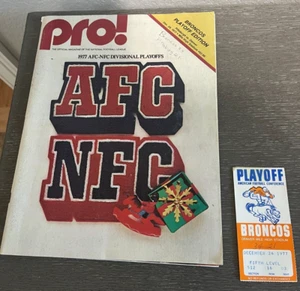 Programa y talón de boleto de los Denver Broncos Pittsburg Steelers 1977 de los Playoffs de la AFC - Imagen 1 de 11