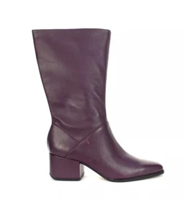 Franco Sarto Women Jaxine Plum Leather Mid Boots Size 8.5M New - Picture 1 of 7