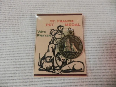 SAN SAN FRANCISCO COLLAR PERRO ETIQUETA MASCOTA MEDALLA CON ORACIÓN Regalo Empaquetado nuevo CALIDAD Foto 1 de 4